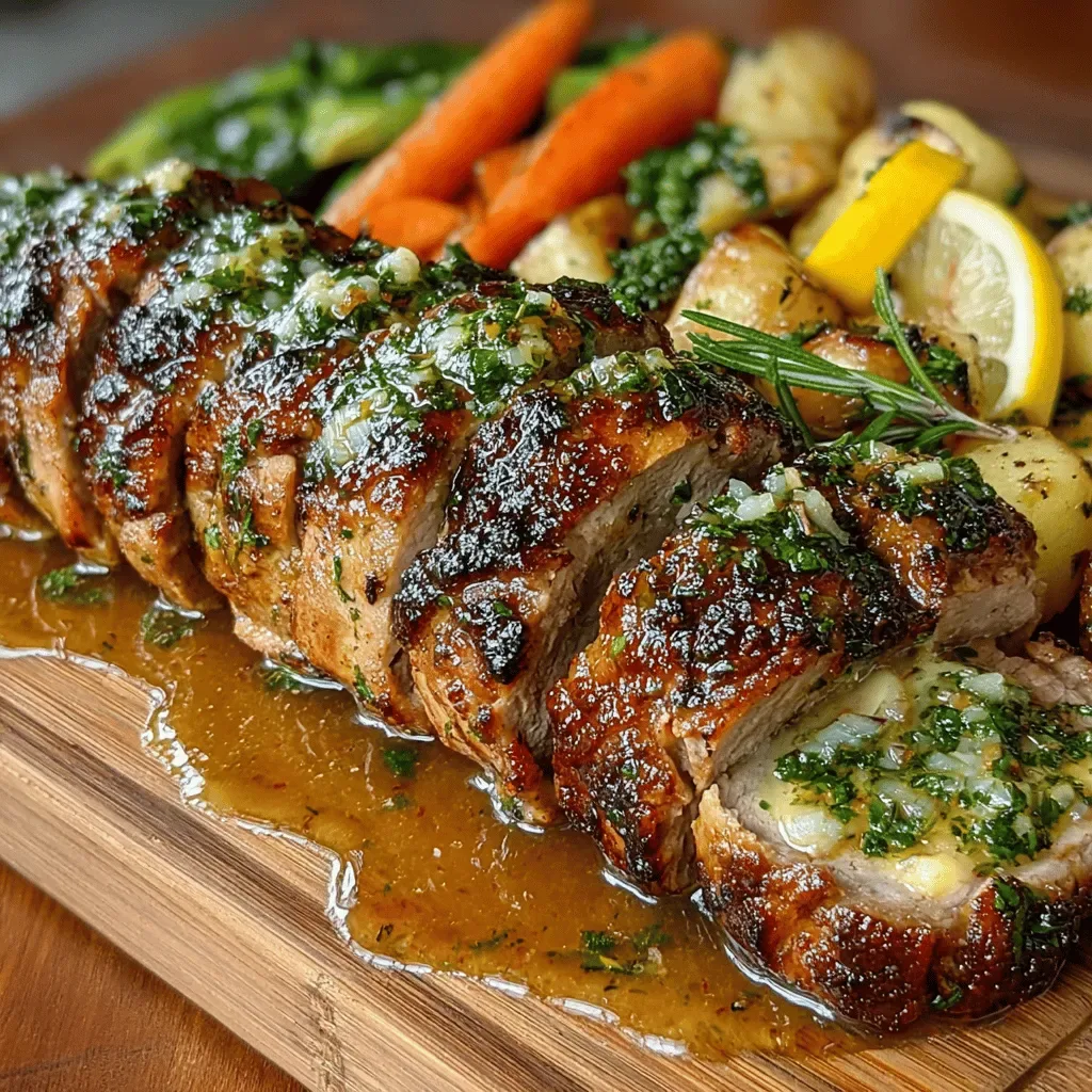 French Herb-Roasted Pork Tenderloin with Garlic Mustard Sauce