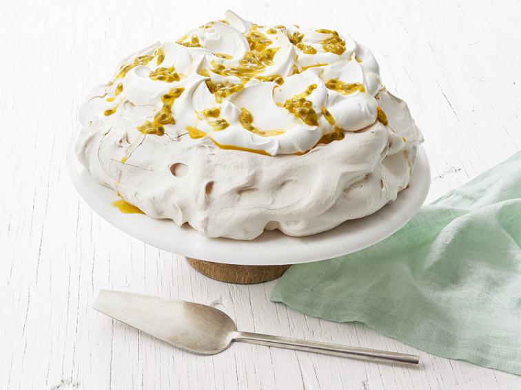 Seafood Pavlova with Macadamia and Passionfruit Drizzle