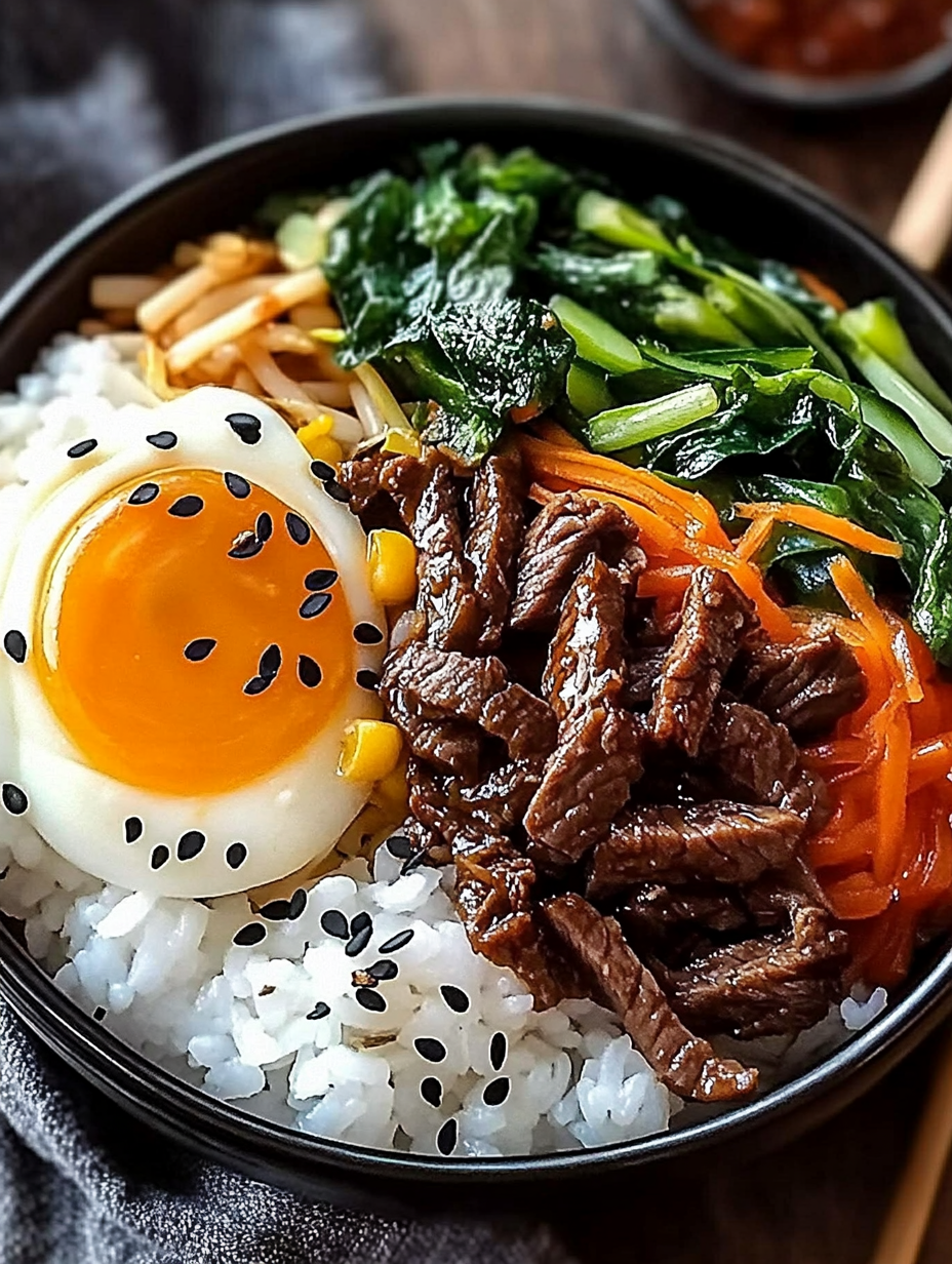 Spicy Korean-Inspired Beef Bibimbap Bowl
