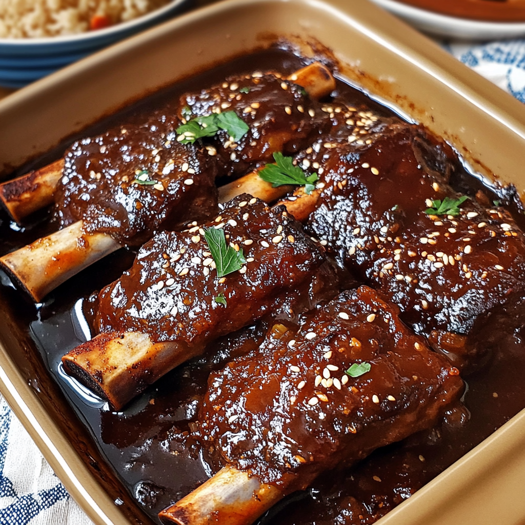 Smoky Korean Galbi Ribs with Blackberry Bourbon Glaze