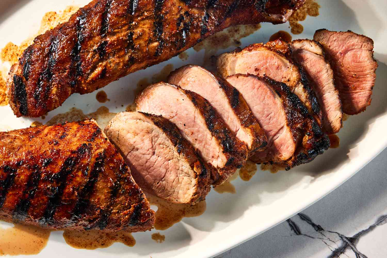 Grilled Coffee-Rubbed Pork Tenderloin with Spiced Sweet Potato Mash