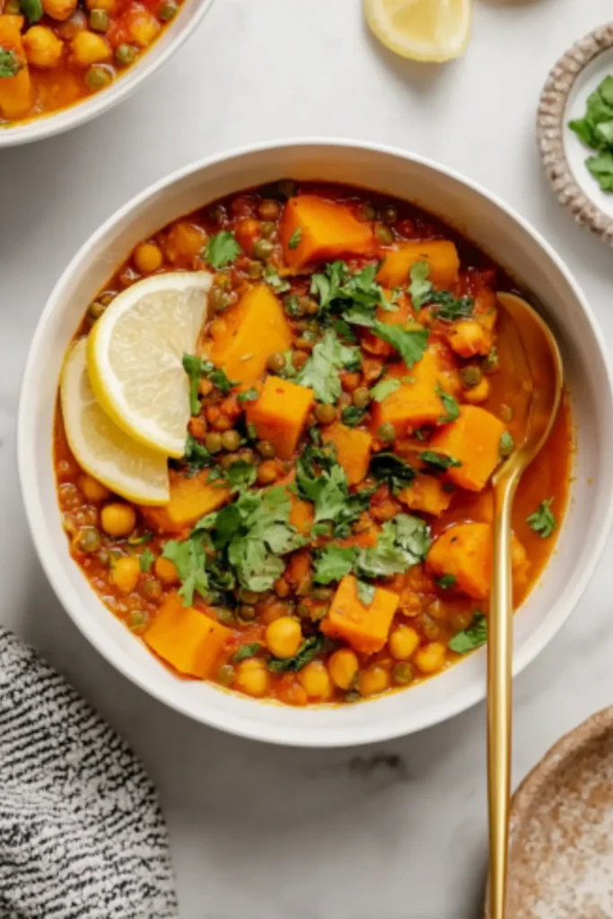 One-Pot Moroccan Chickpea and Lentil Stew