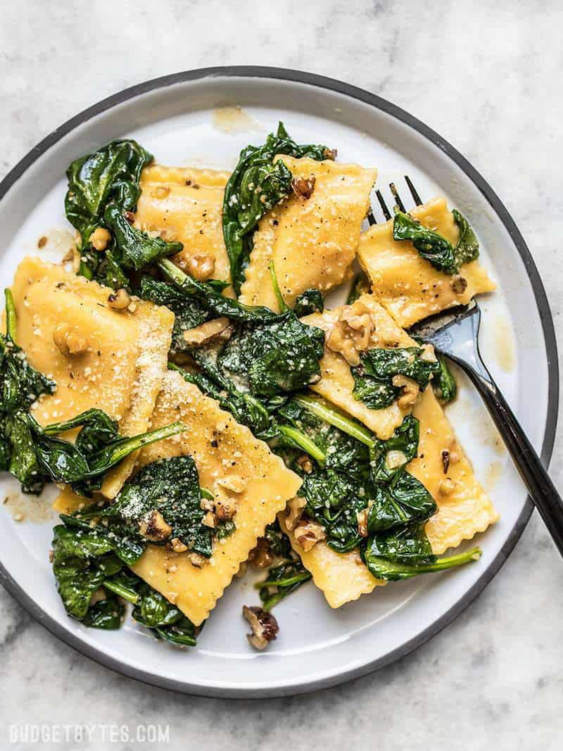 Hand-Rolled Spinach and Ricotta Ravioli with Brown Butter Sage Sauce