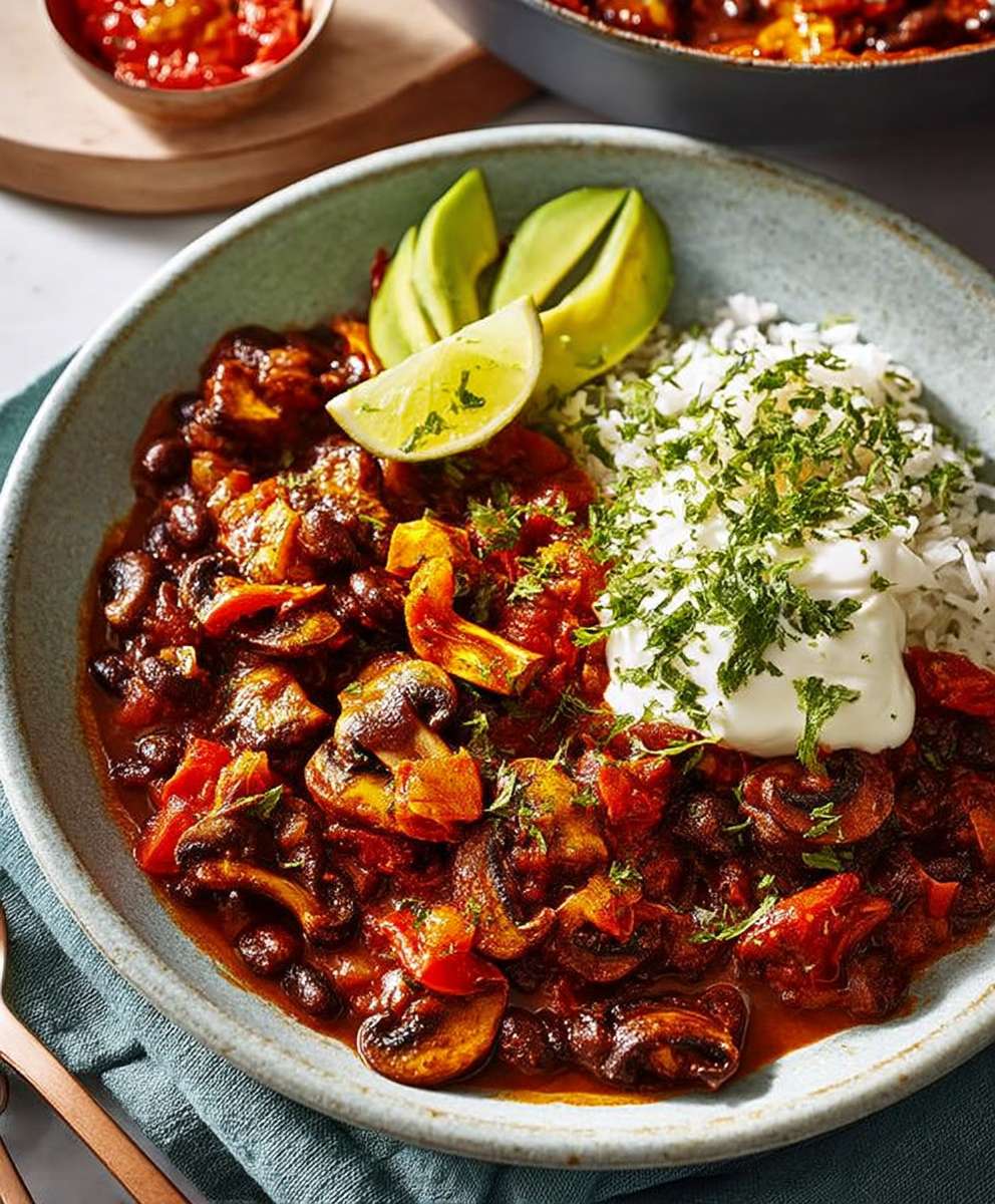 One-Pot Smoky Mushroom and Black Bean Chili