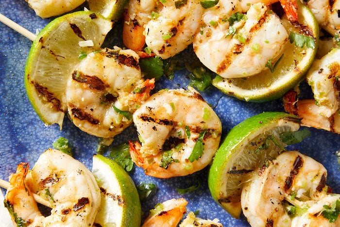 Grilled Honey-Lime Shrimp Skewers with Cilantro