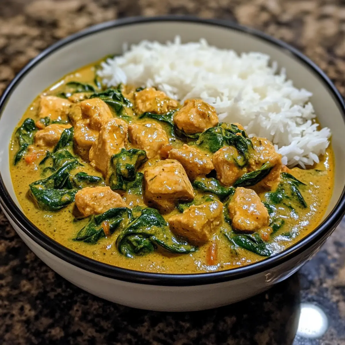 Coconut-Ginger Chicken Curry with Spinach and Jasmine Rice