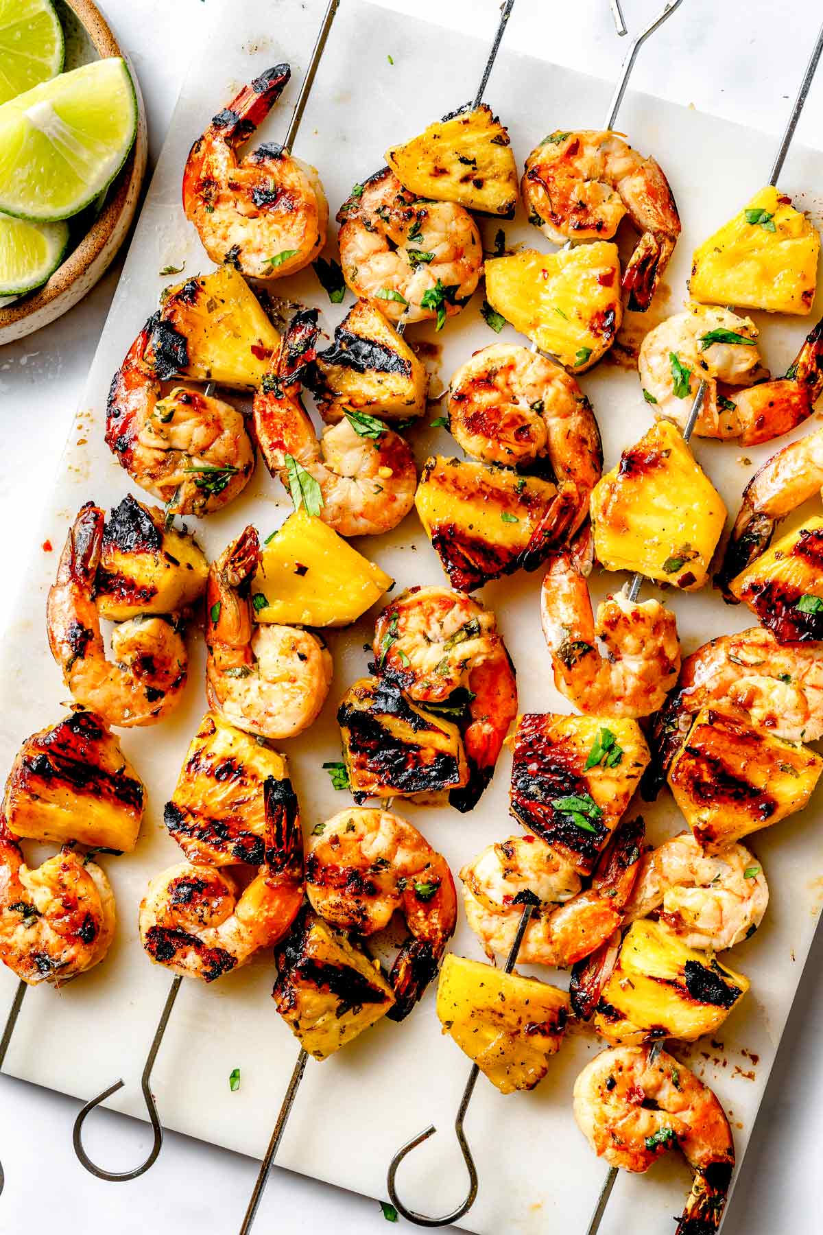 Grilled Pineapple and Jerk-Spiced Shrimp Skewers with Lime