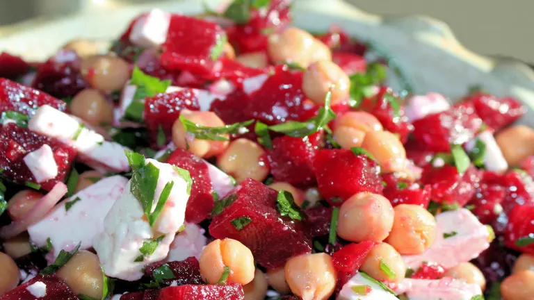 Harissa-Roasted Beetroot and Chickpea Salad