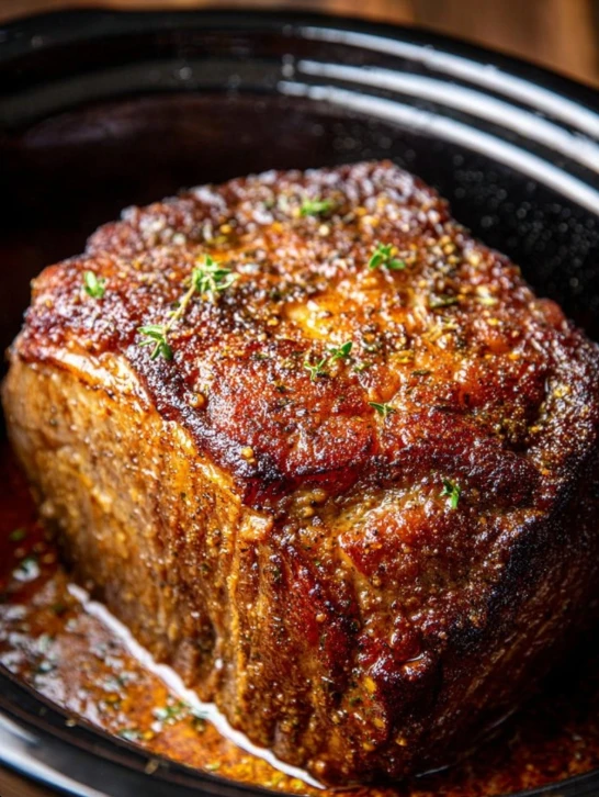 Slow-Roasted Pork Shoulder with Maple-Mustard Glaze