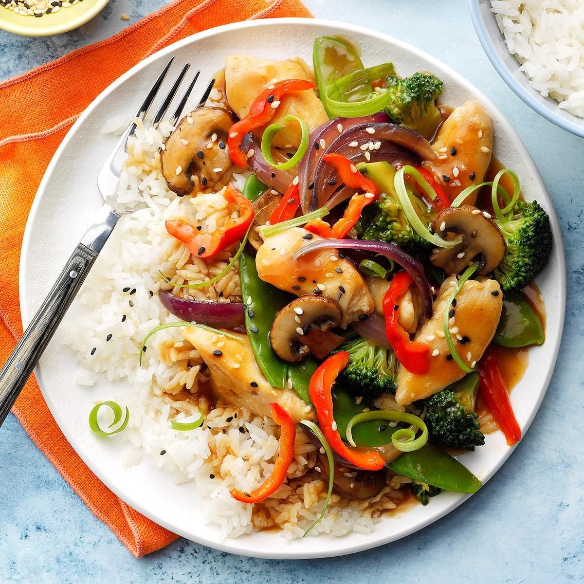 Stir-Fried Ginger Chicken with Spinach and Sesame