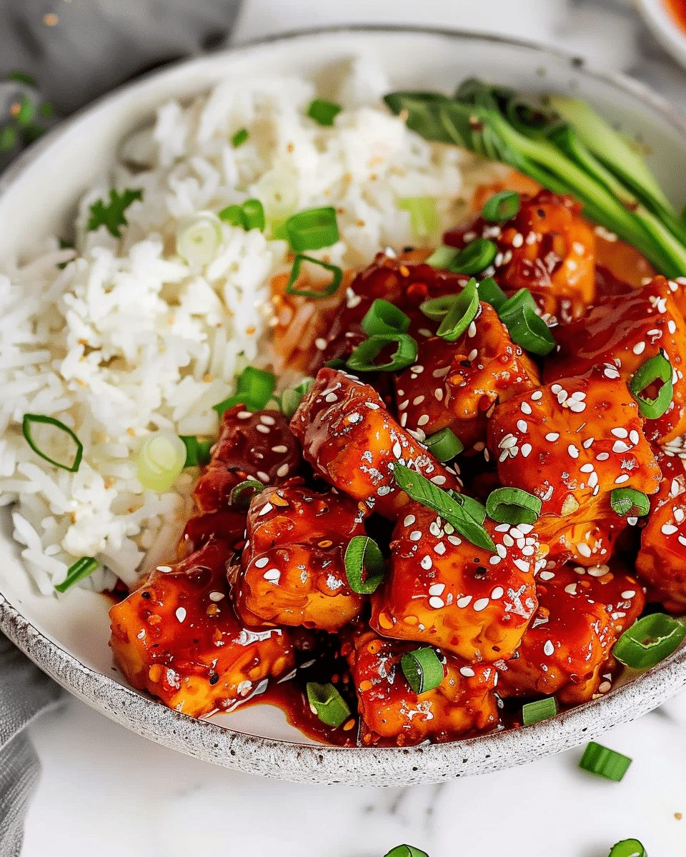 Pan-Seared Korean Spicy Tofu with Gochujang Glaze