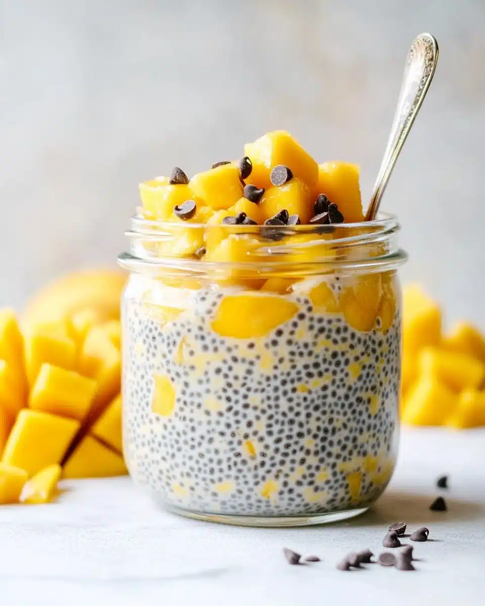 No-Cook Tropical Mango Coconut Chia Pudding