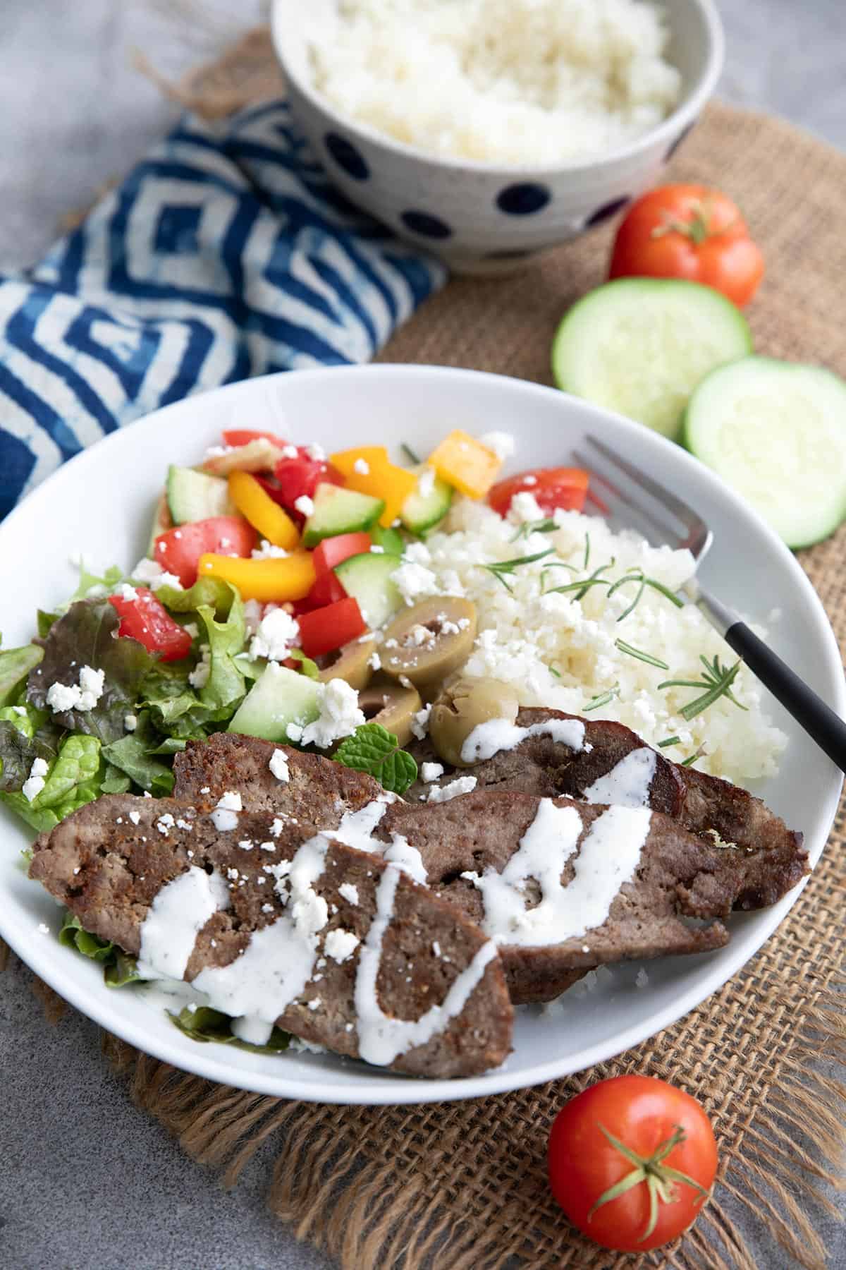 Slow-Cooked Lamb Gyro Meat with Herb Rice Pilaf