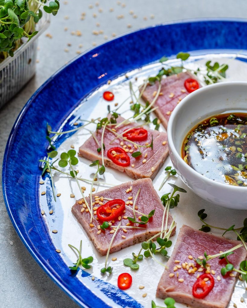 Seared Tuna Tataki with Sesame-Ginger Vinaigrette