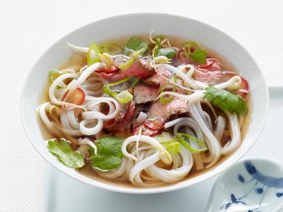 Slow-Simmered Pho Broth with Rare Beef and Rice Noodles