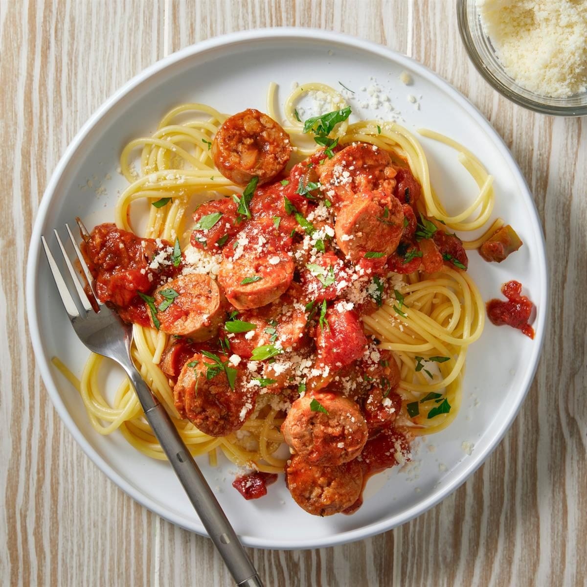 One-Pot Spaghetti with Spicy Tomato and Italian Sausage