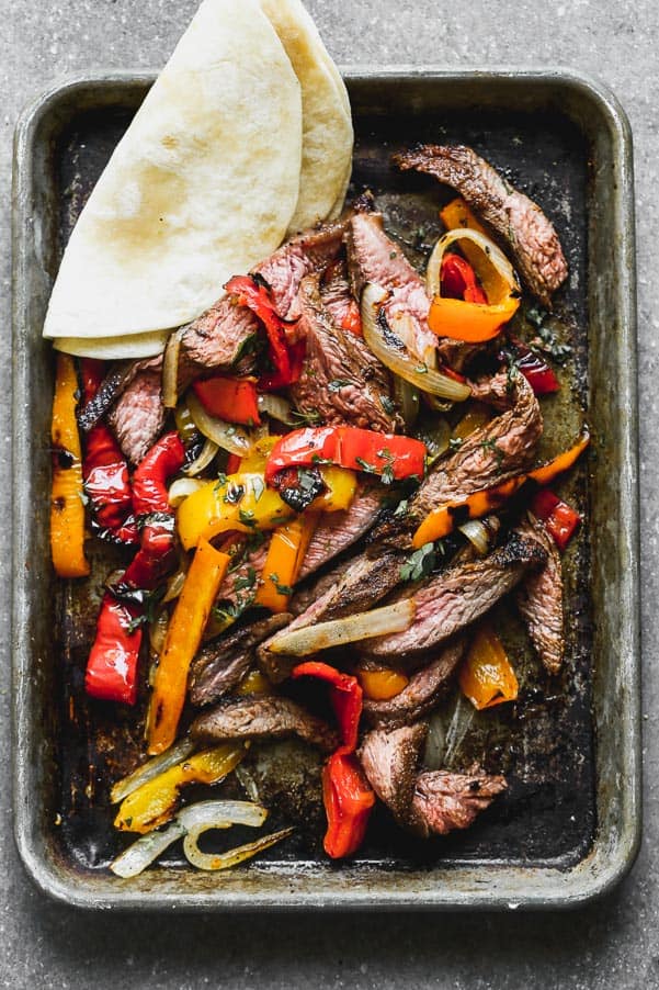 Flank Steak Fajitas with Grilled Peppers and Onions