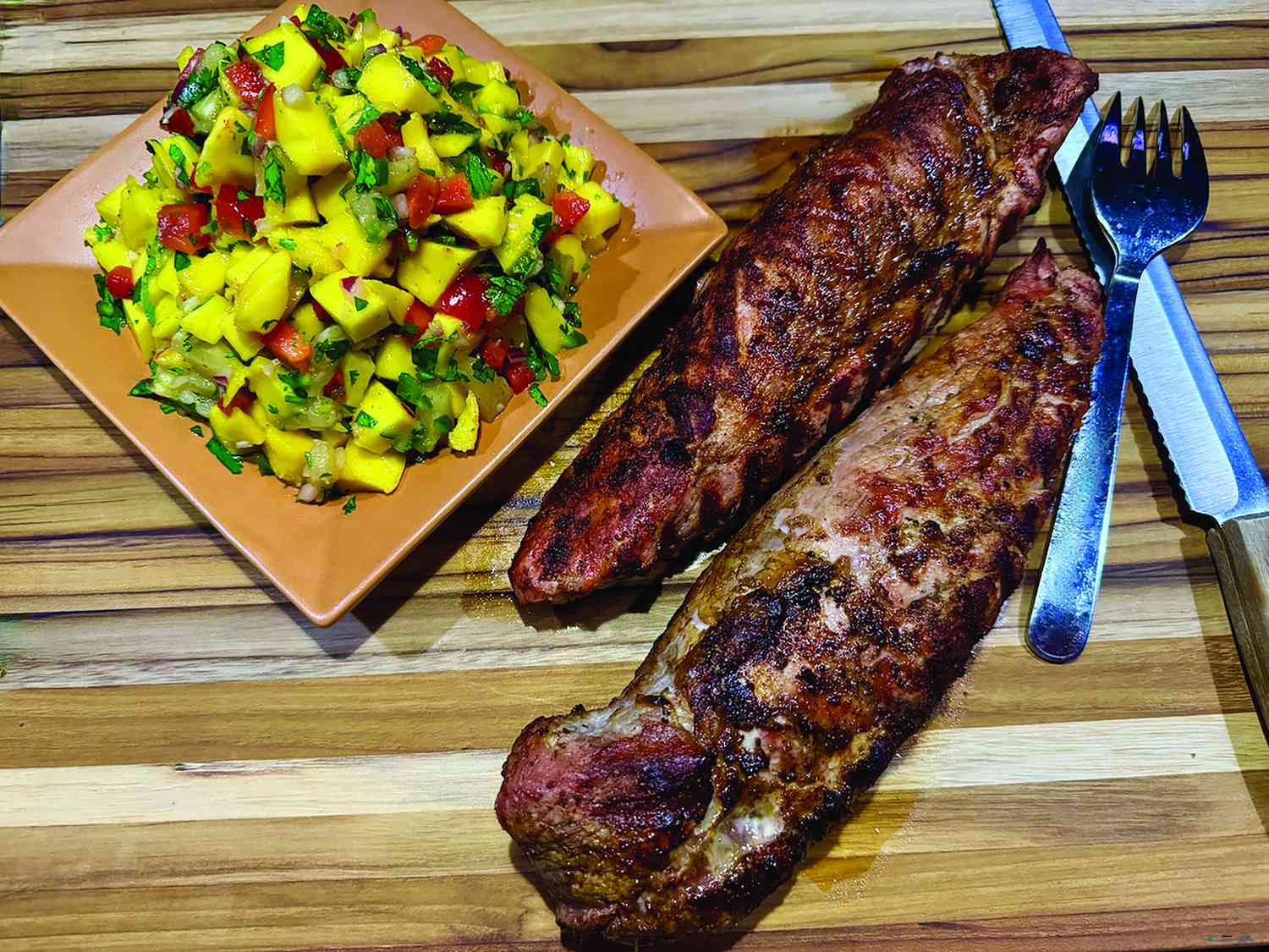 Grilled Citrus-Marinated Pork Tenderloin with Charred Pineapple Salsa