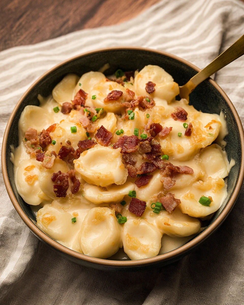 Baked Cauliflower Macaroni with Cheddar and Bacon
