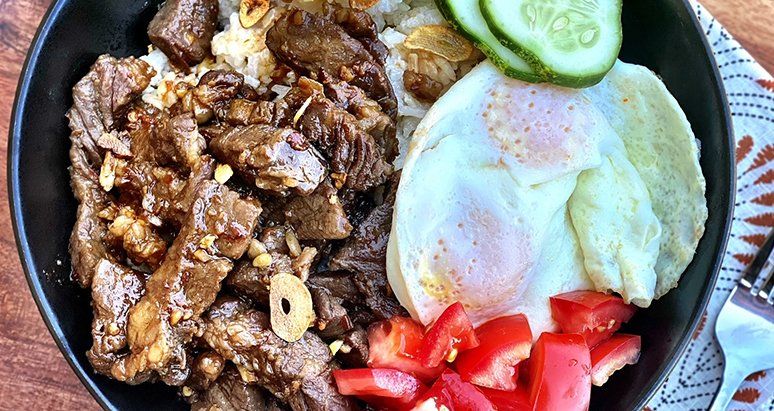 Pan-Fried Beef Tapa with Garlic Rice