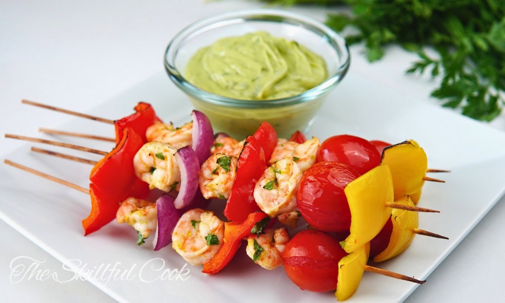 Citrus-Marinated Grilled Shrimp Skewers with Avocado Salsa