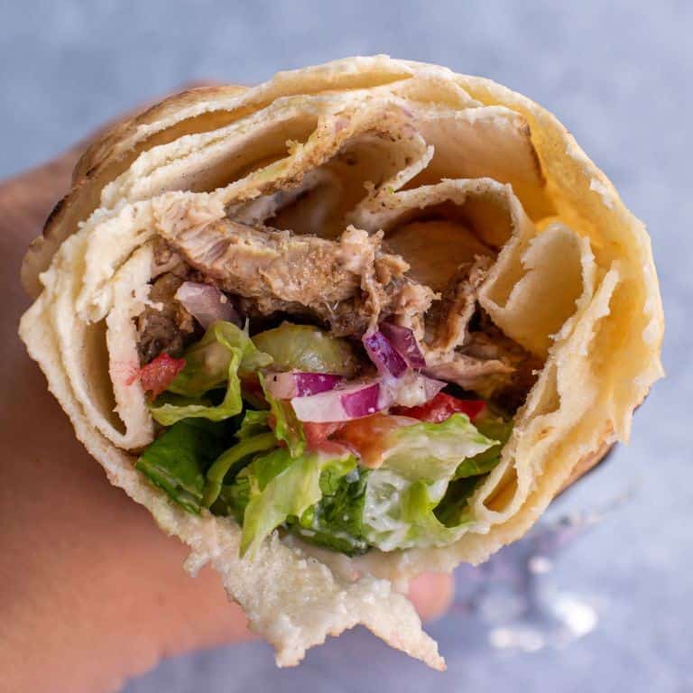 Za'atar-Spiced Chicken Shawarma Wraps with Pickled Turnips