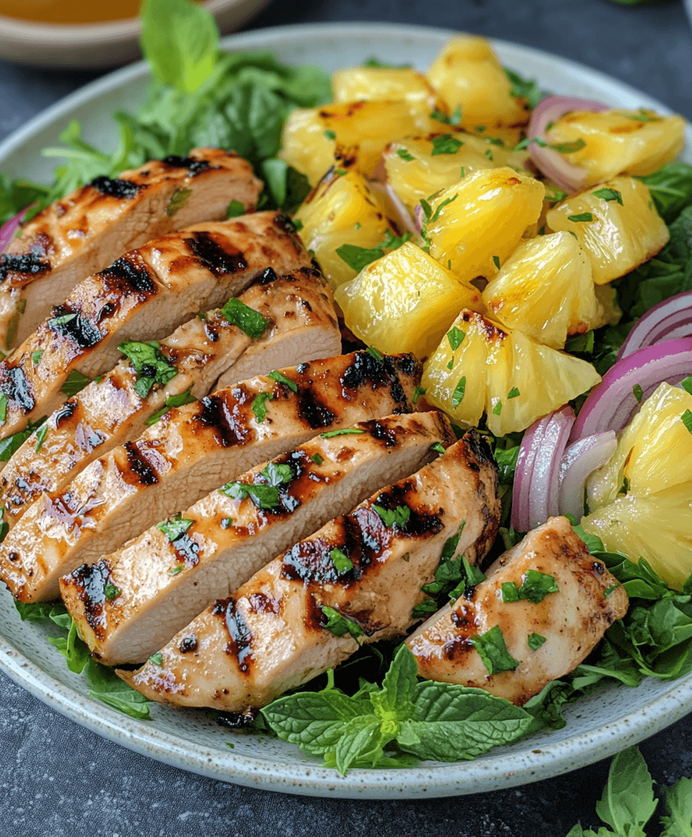 Grilled Pineapple and Jerk-Spiced Chicken Salad with Lime Vinaigrette