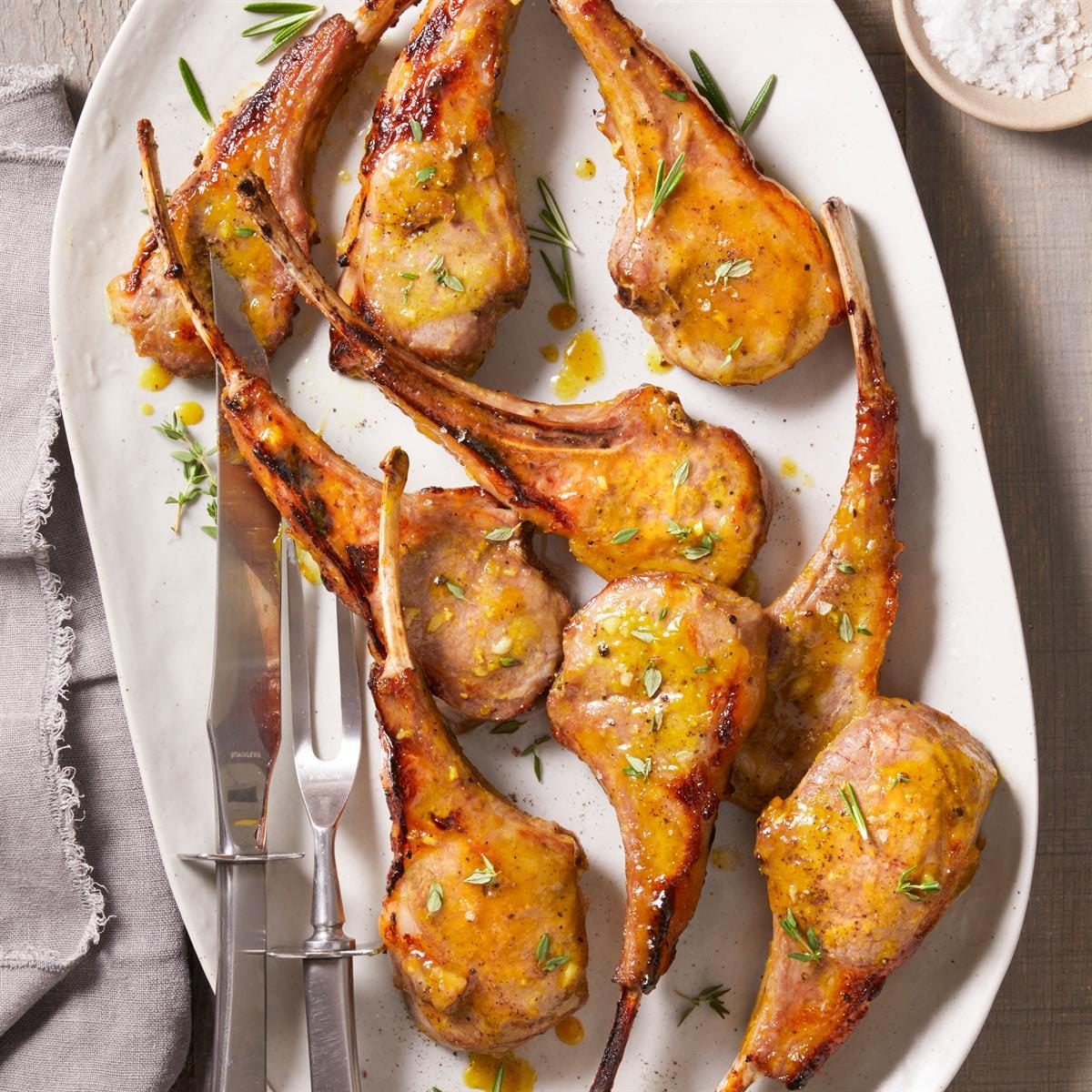 Ethiopian Coffee Spice-Infused Honey Glazed Lamb Chops