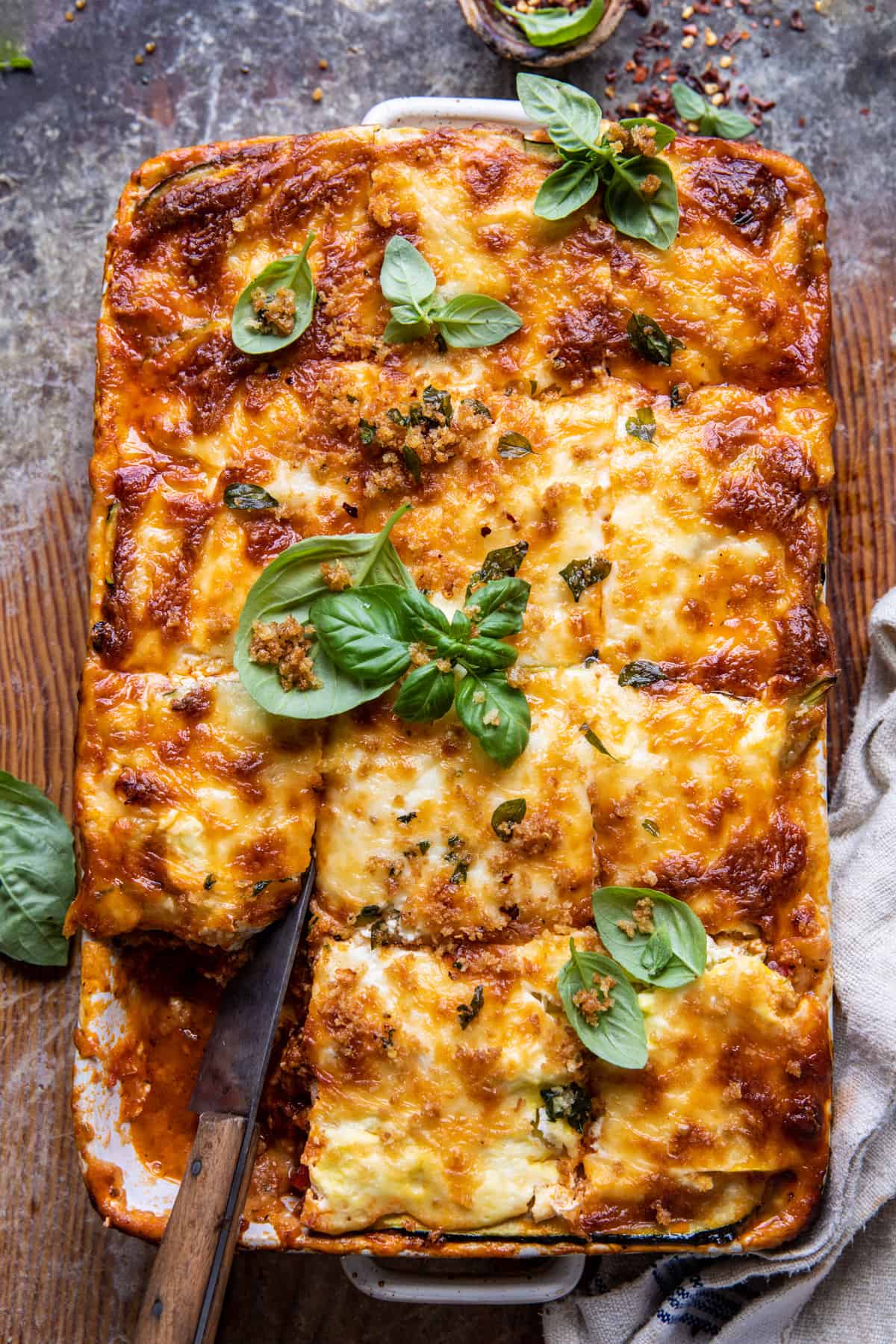 Baked Italian-Style Zucchini and Ricotta Pasta Casserole