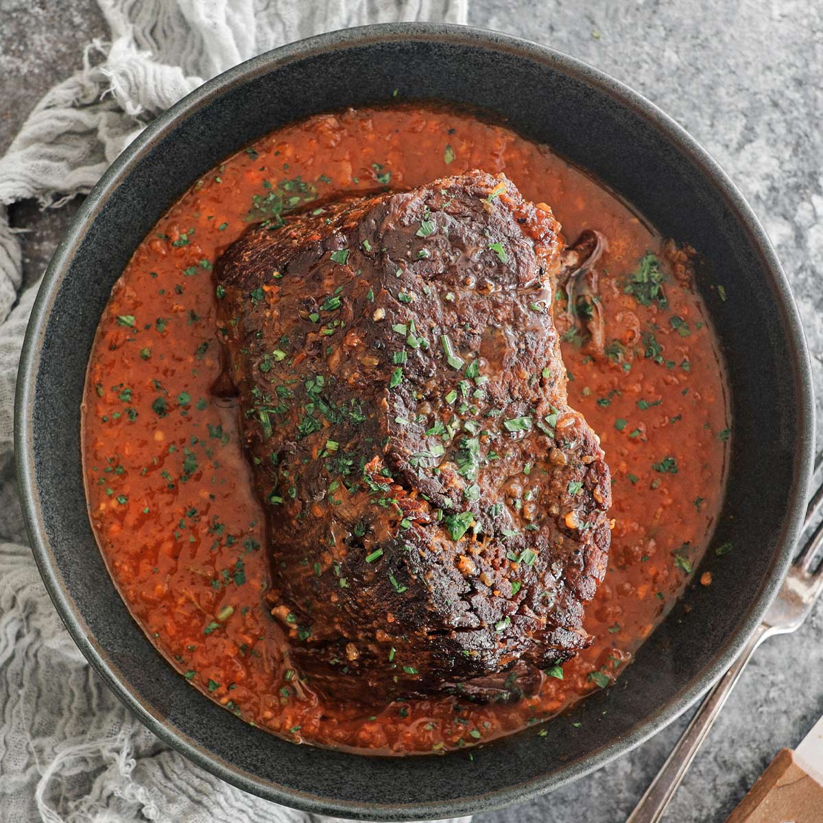 Slow-Cooked Beef Chuck with Bush Tomato Chutney