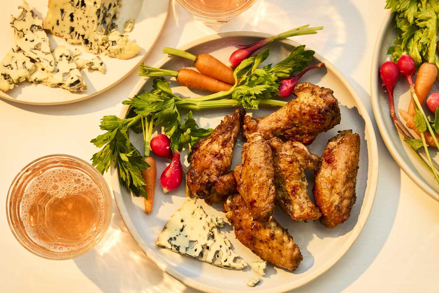 Charcoal-Grilled Bourbon-Glazed Chicken Wings with Blackberry Sauce