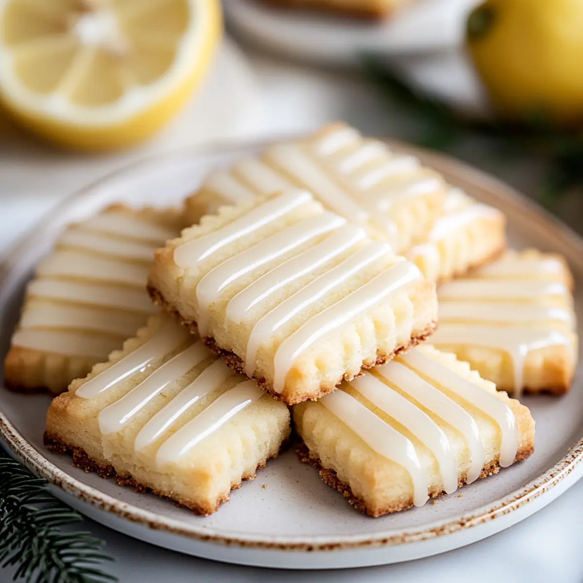 Lemon Glazed Shortbread Cookies