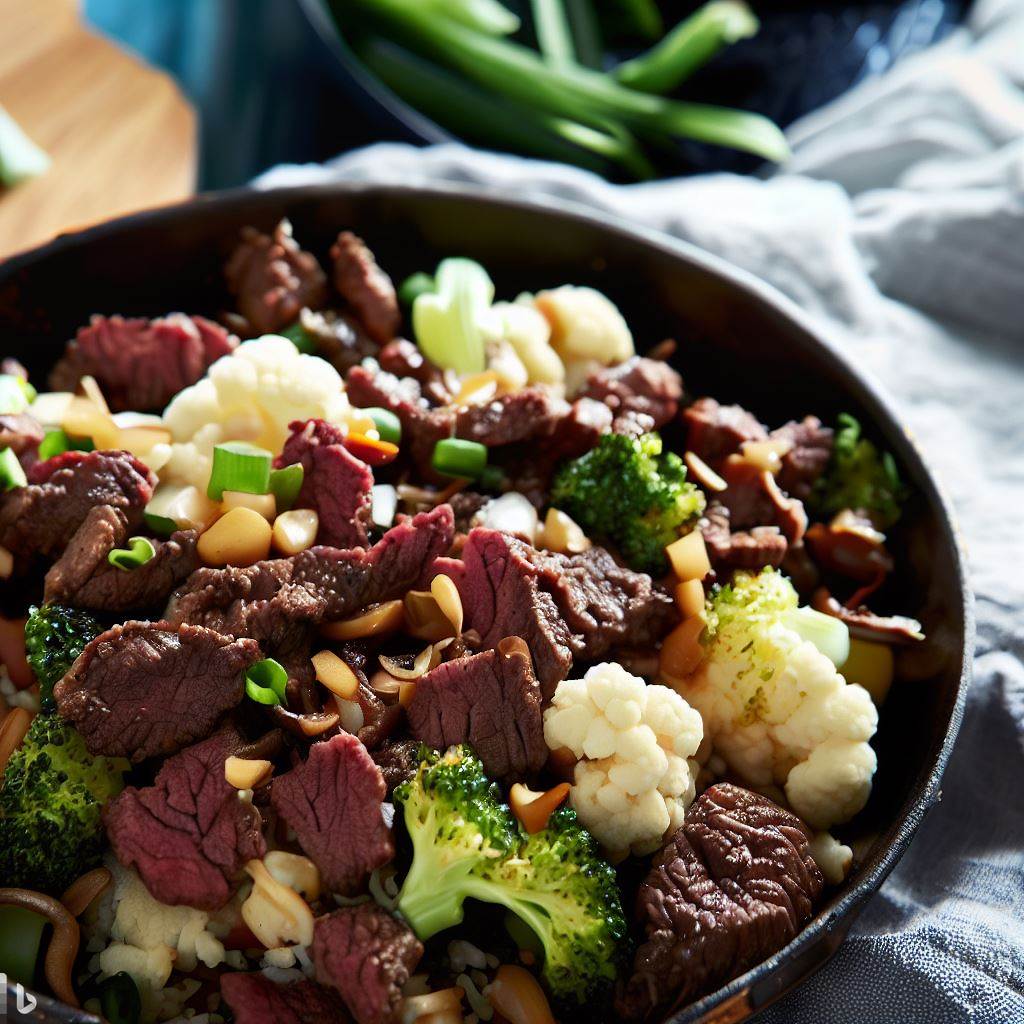 Beef and Cauliflower Stir-Fry with Ginger Soy Sauce