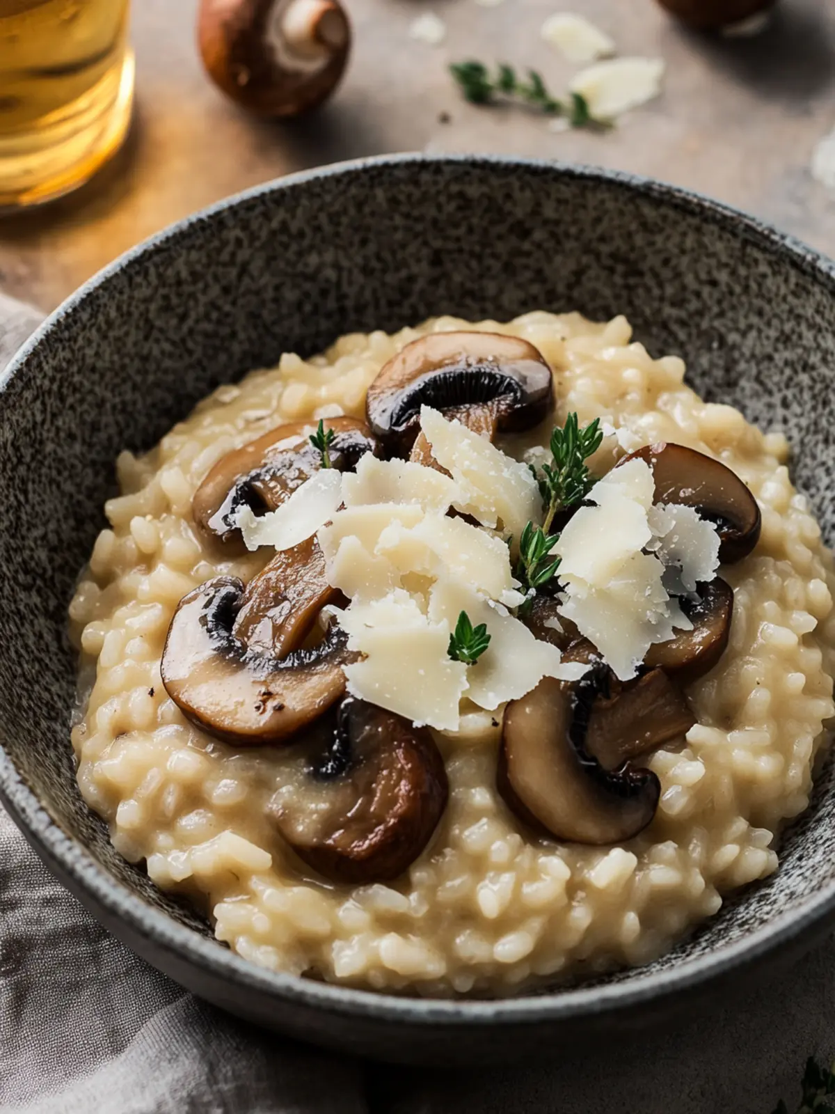 One-Pot Creamy Italian Mushroom Risotto with Parmesan