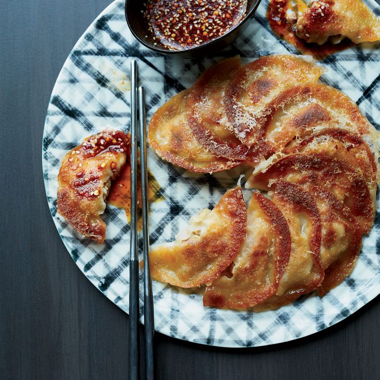 Pan-Fried Pork and Kimchi Dumplings