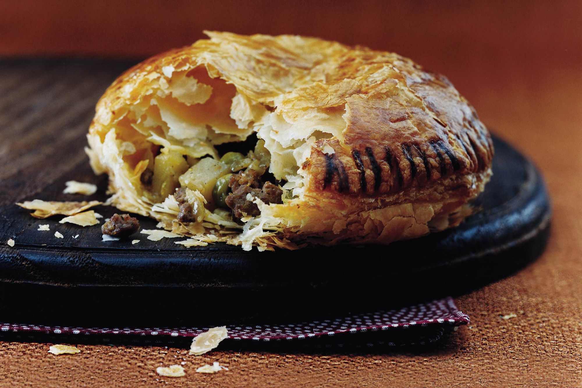Lamb and Beetroot Meat Pie with Puff Pastry