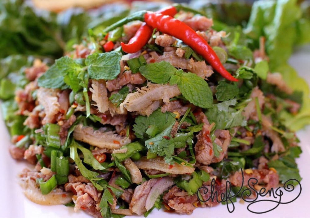 Slow-Cooked Lao Pork Laap with Fresh Herbs