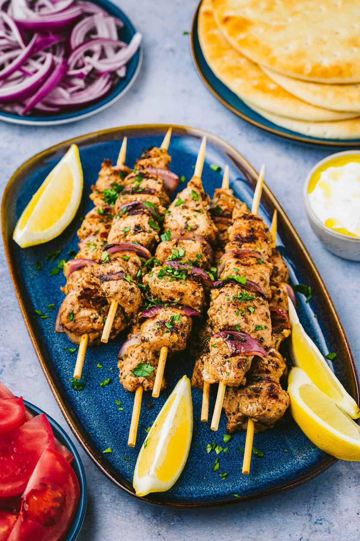 Slow-Roasted Pork Souvlaki with Lemon and Oregano