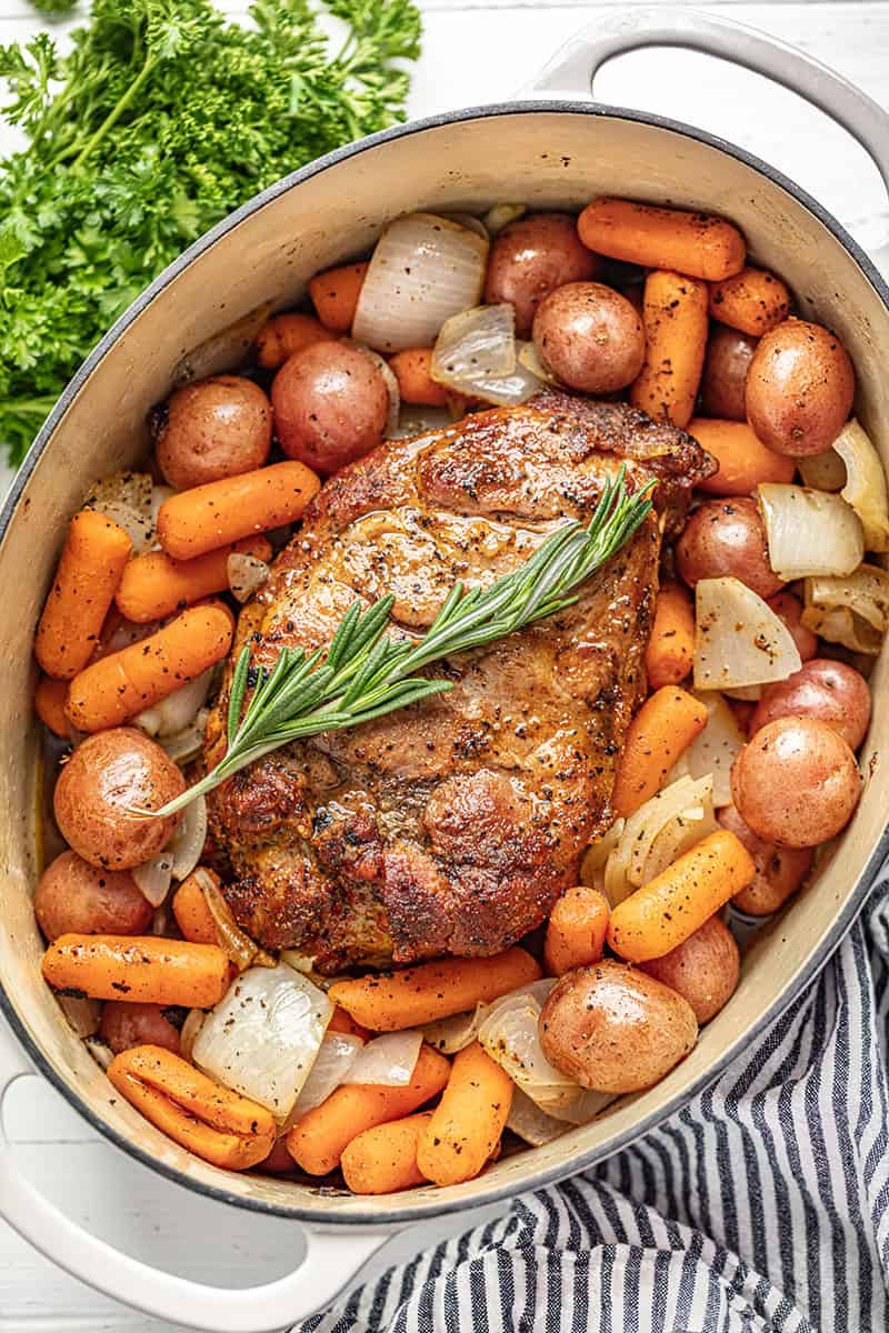 Slow Cooker Herb-Rubbed Pork Shoulder with Root Vegetables
