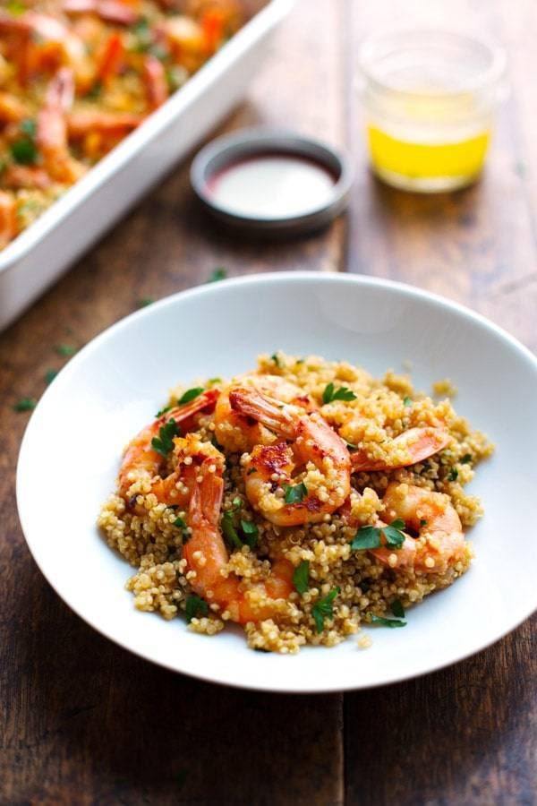 Sautéed Shrimp with Zesty Garlic Lemon Quinoa and Broccoli
