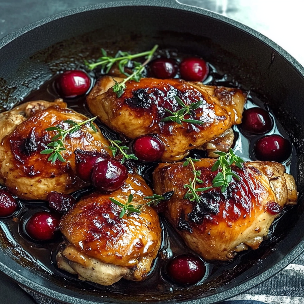 Pan-Seared Chicken with Balsamic Cherry Reduction