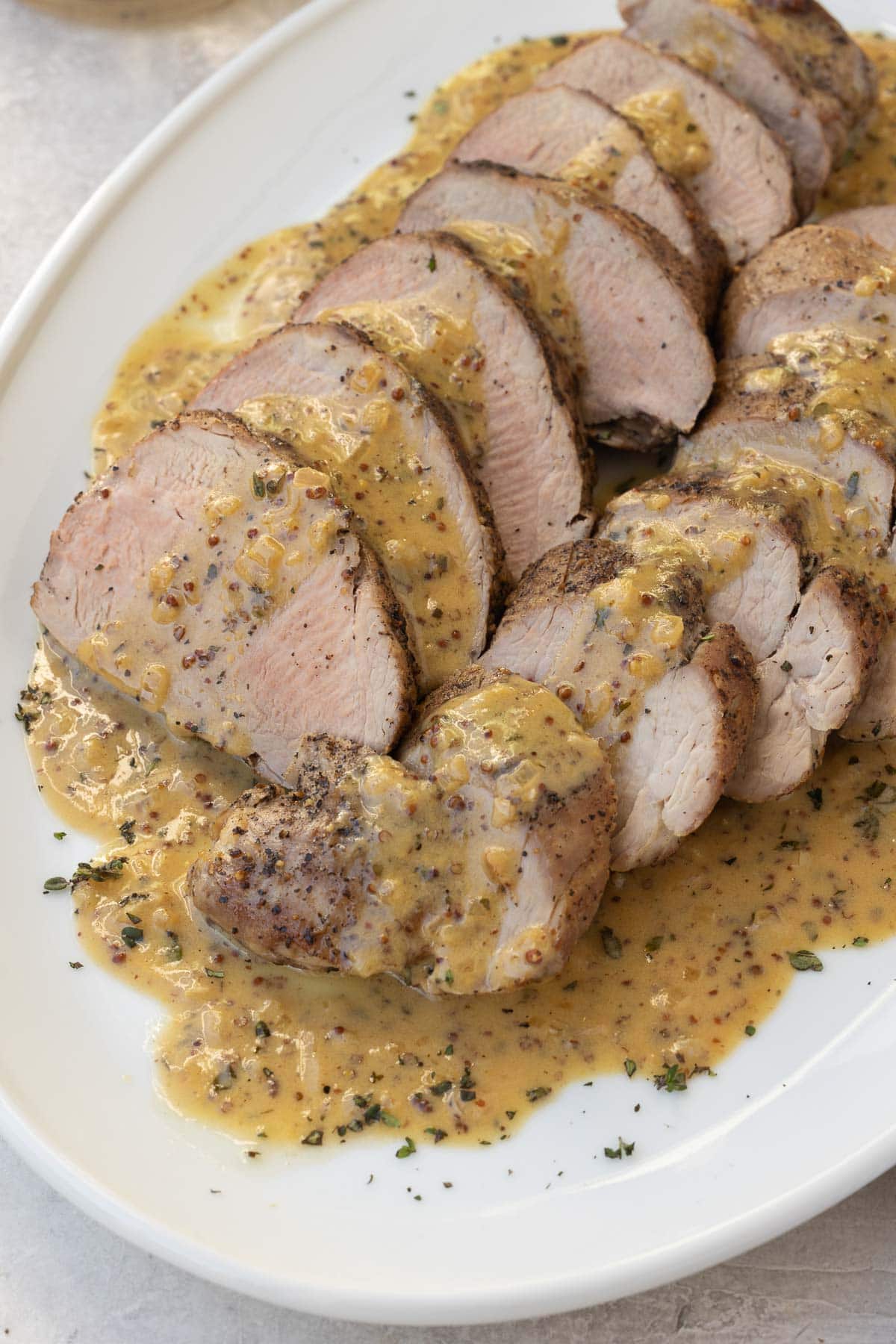 Pan-Roasted Pork Tenderloin with Mustard Query Sauce