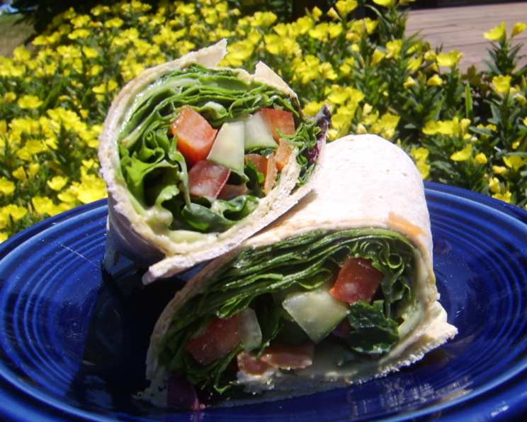 No-Bake Rainbow Veggie Wraps with Creamy Avocado Spread