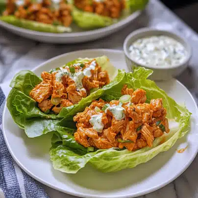 Creamy Buffalo Chicken Lettuce Wraps