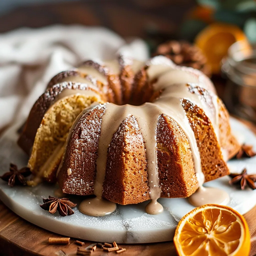 Chai-Spiced Honey Bundt Cake with Cardamom Glaze