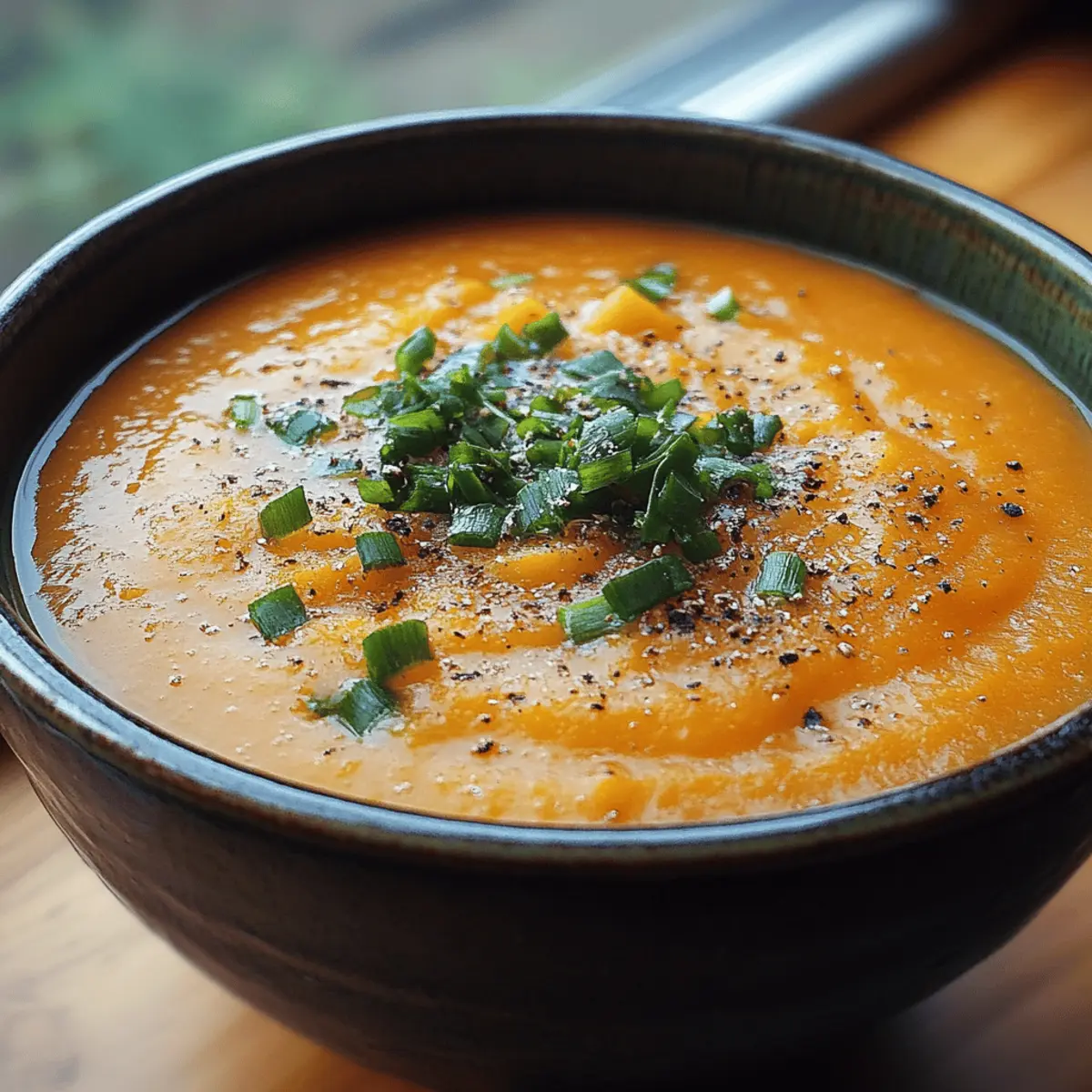 Slow-Cooked Sweet Potato and Carrot Soup with Ginger