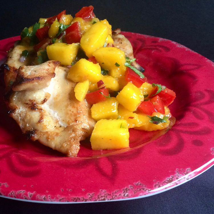 Pan-Seared Chicken Thighs with Caribbean Mango Salsa
