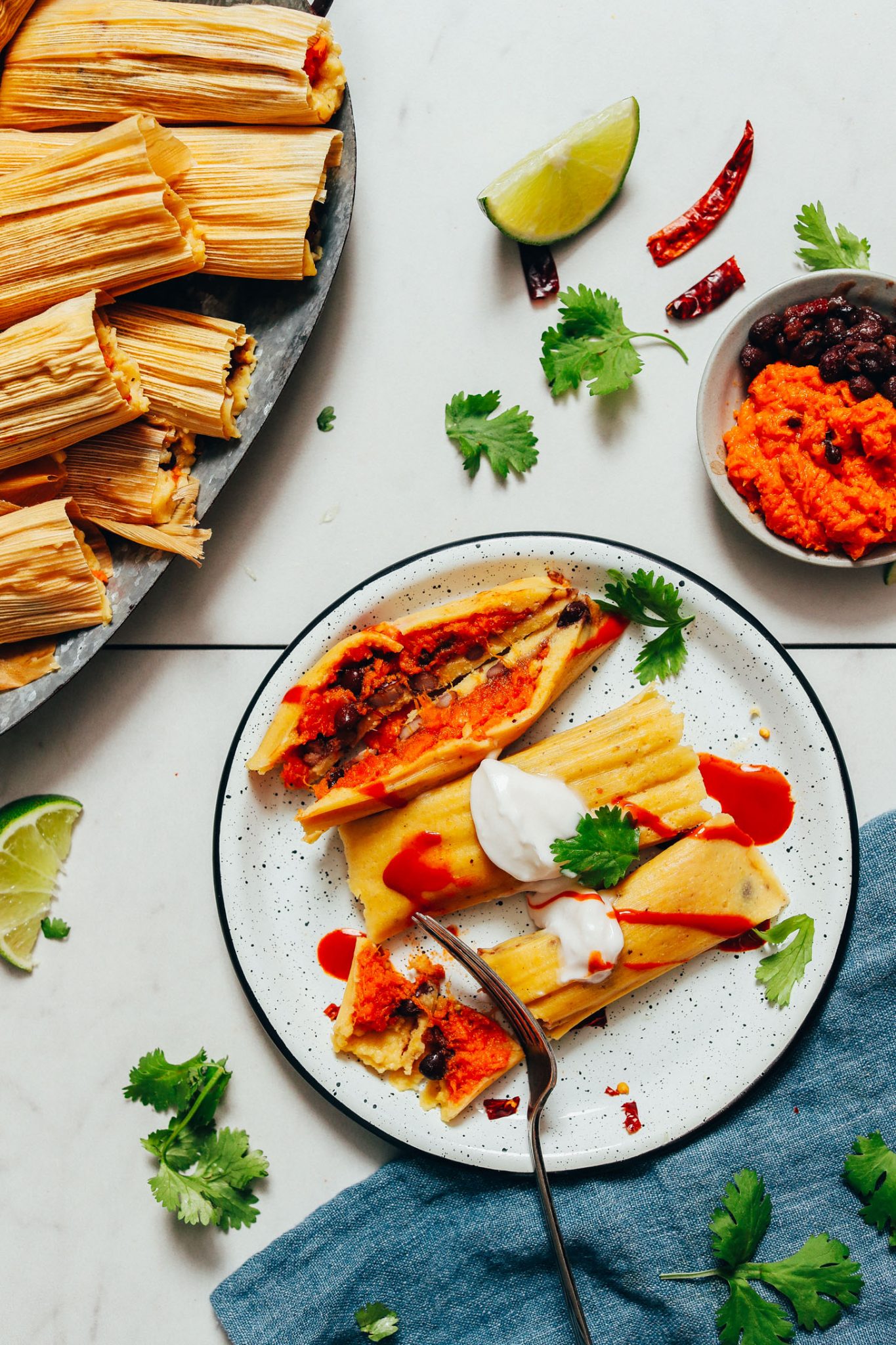 Oaxacan-Style Black Bean and Quesillo Tamales