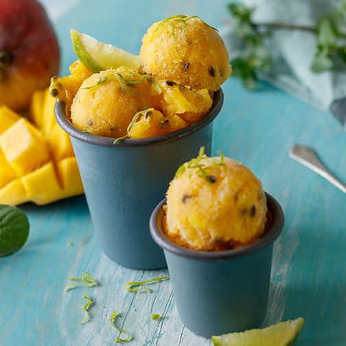 Gummy-Style Passion Fruit & Mango Sorbet