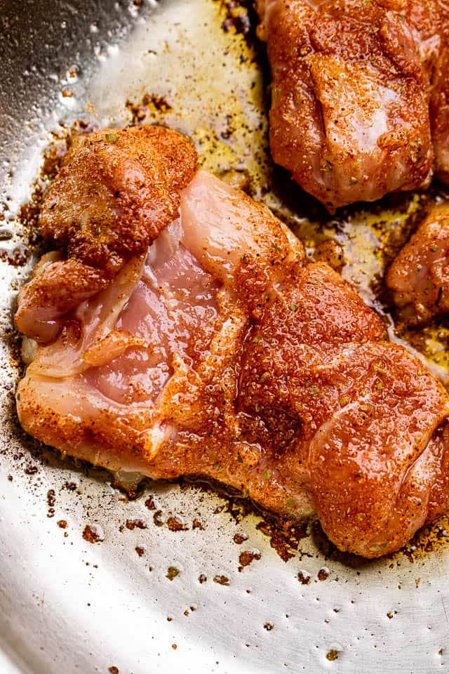 Pan-Seared Chicken Thighs with Cajun Spice and Garlic Butter